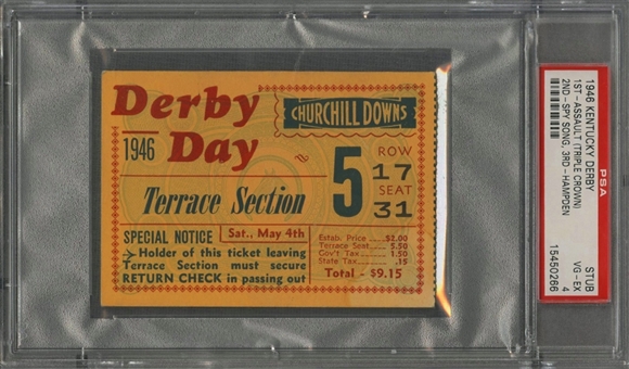 1946 Kentucky Derby Ticket - Triple Crown Year (PSA/DNA VG-EX 4)